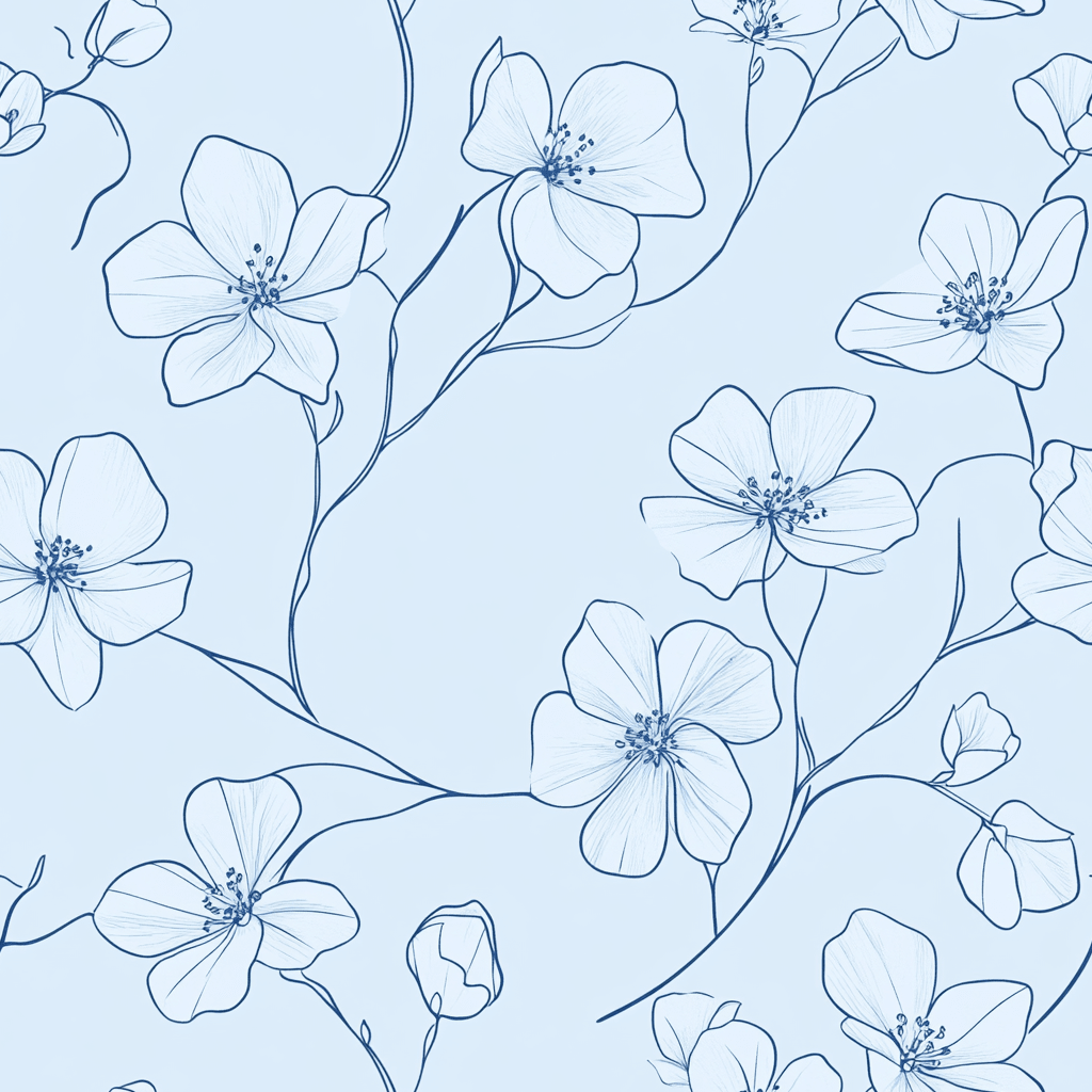 Blue Sketch Wallpaper - Lemon Park