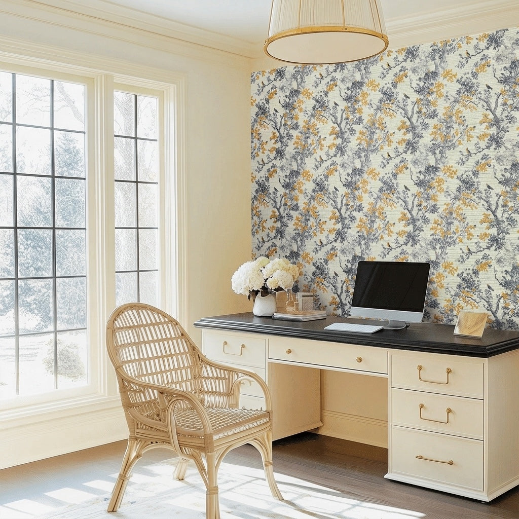 Delphine Faux Grasscloth Wallpaper
