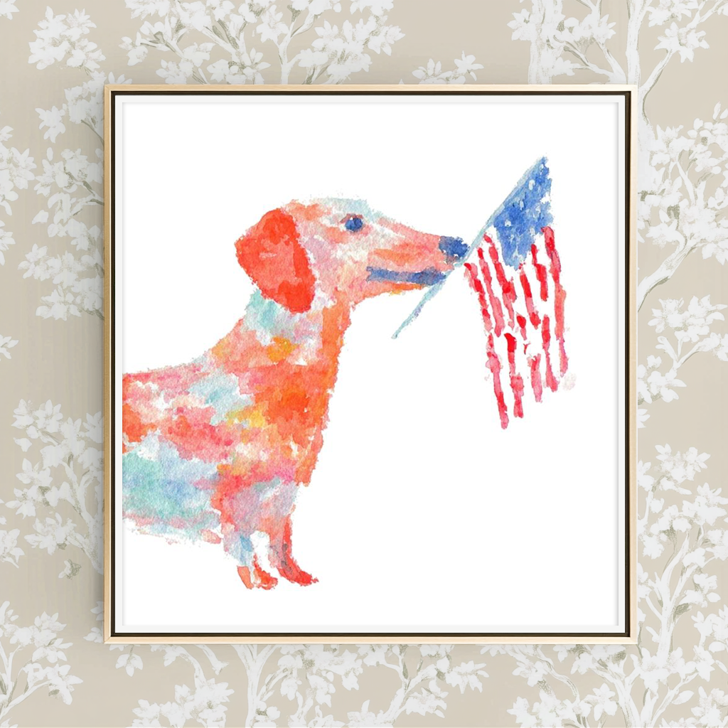 Patriotic Pup -  Art Print