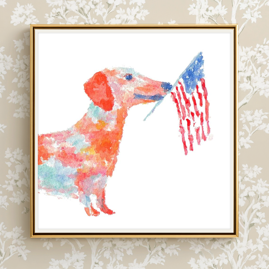Patriotic Pup -  Art Print