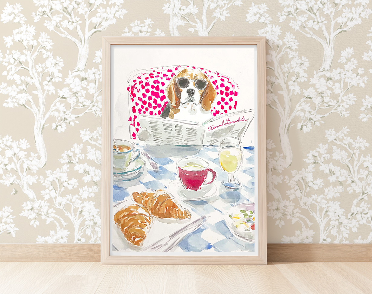 Breakfast Beagle -  Art Print