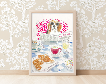 Breakfast Beagle -  Art Print