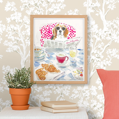 Breakfast Beagle -  Art Print