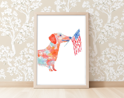 Patriotic Pup -  Art Print
