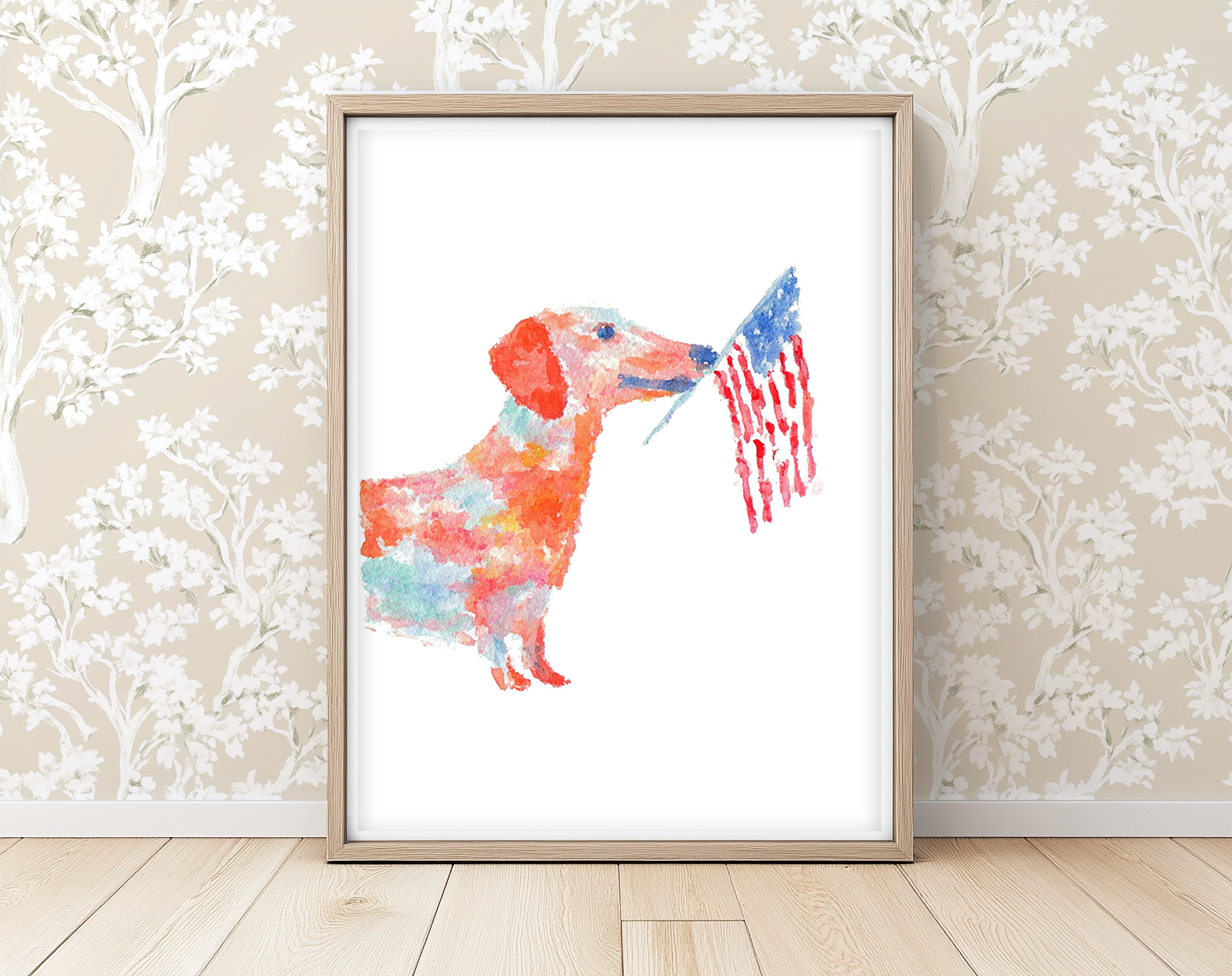 Patriotic Pup -  Art Print