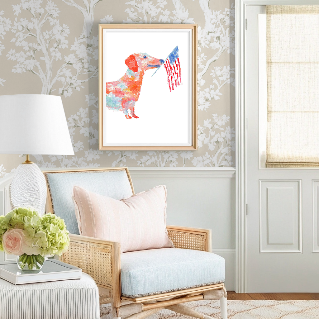 Patriotic Pup -  Art Print