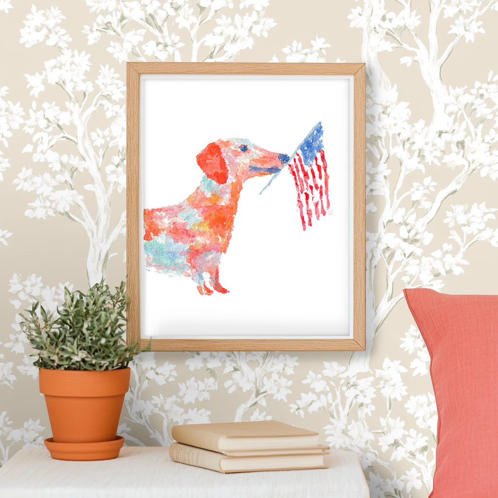 Patriotic Pup -  Art Print