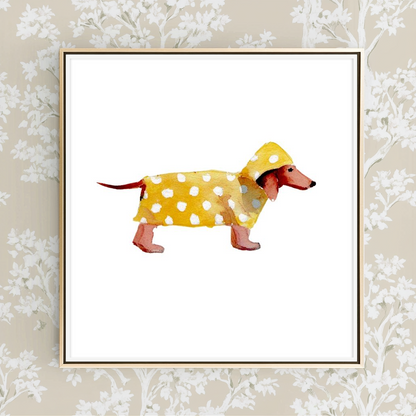 Rrainy Day Dachshund -  Art Print