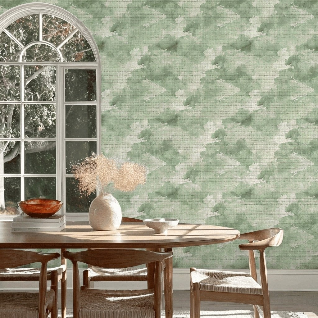 The Swallows Faux Grasscloth Wallpaper