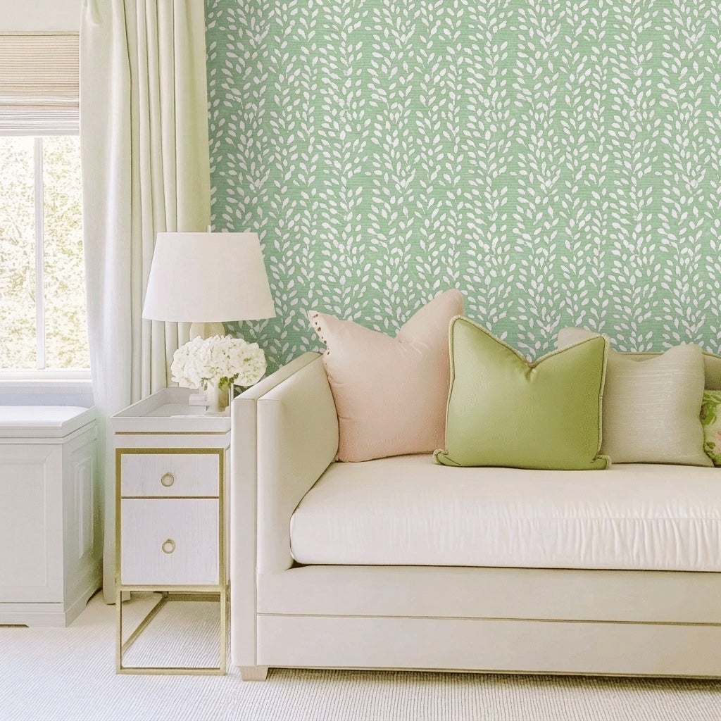 Eucalyptus Faux Grasscloth Wallpaper