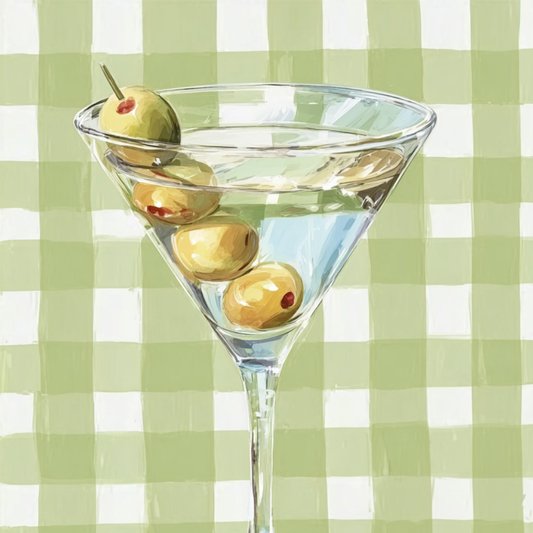 Martini Gingham Picnic - Art Print