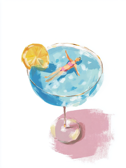 Poolside Pour - Art Print