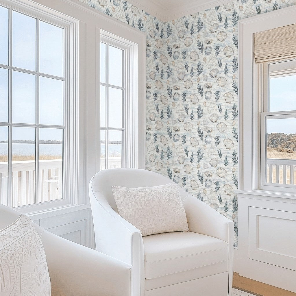 Under the Sea Faux Grasscloth Wallpaper