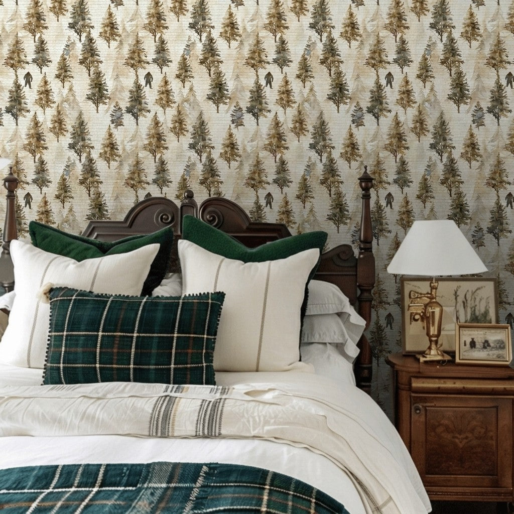 Sasquatch Sanctuary Faux Grasscloth Wallpaper