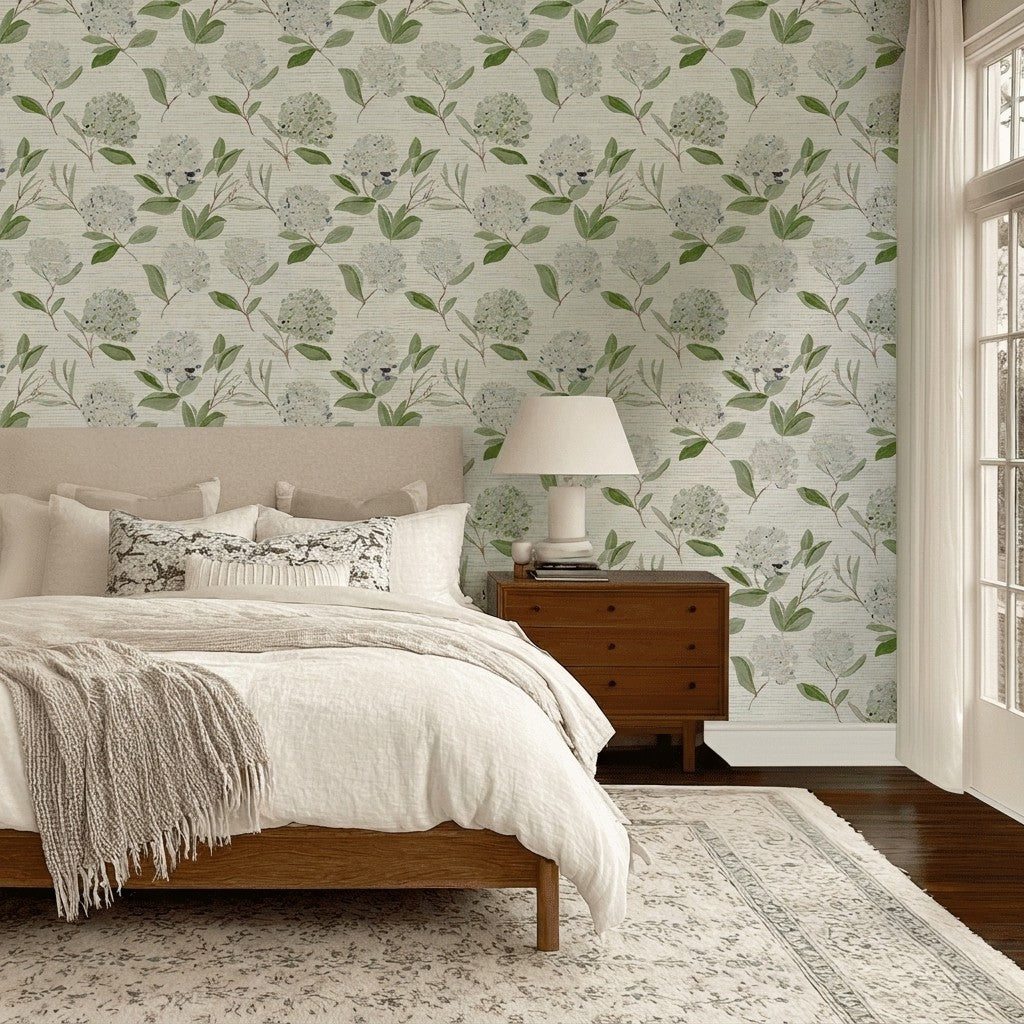 Marais Bloom Faux Grasscloth Wallpaper