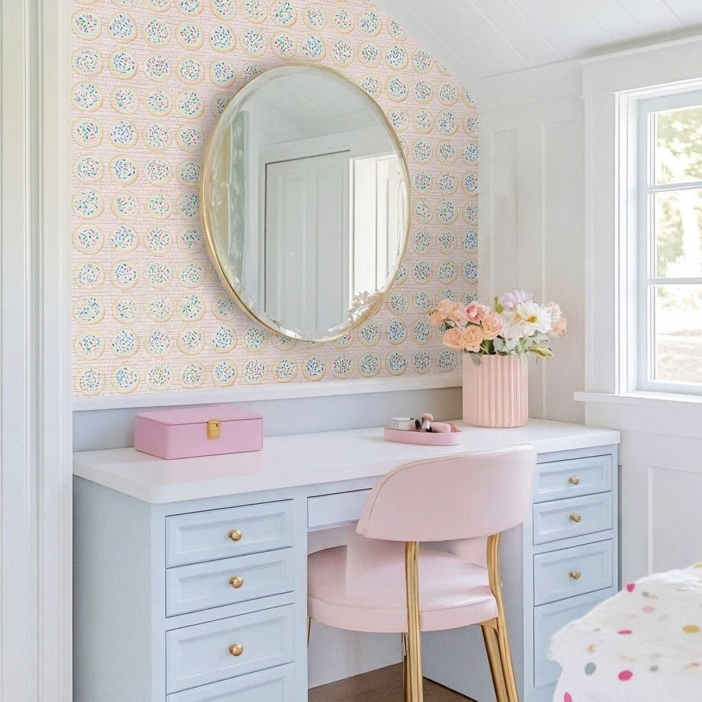 Confetti Cookies Faux Grasscloth Wallpaper