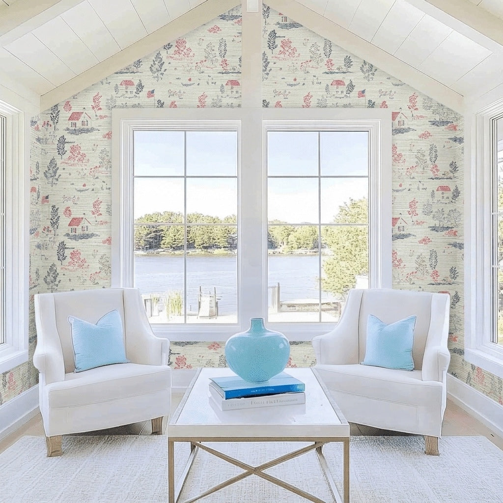 Beaver Lake Faux Grasscloth Wallpaper