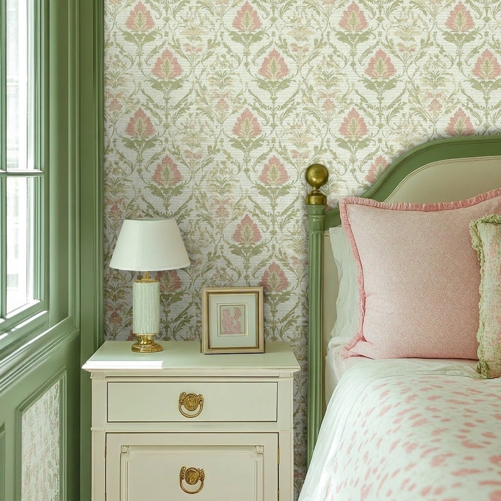 Fleur Harmony Faux Grasscloth Wallpaper