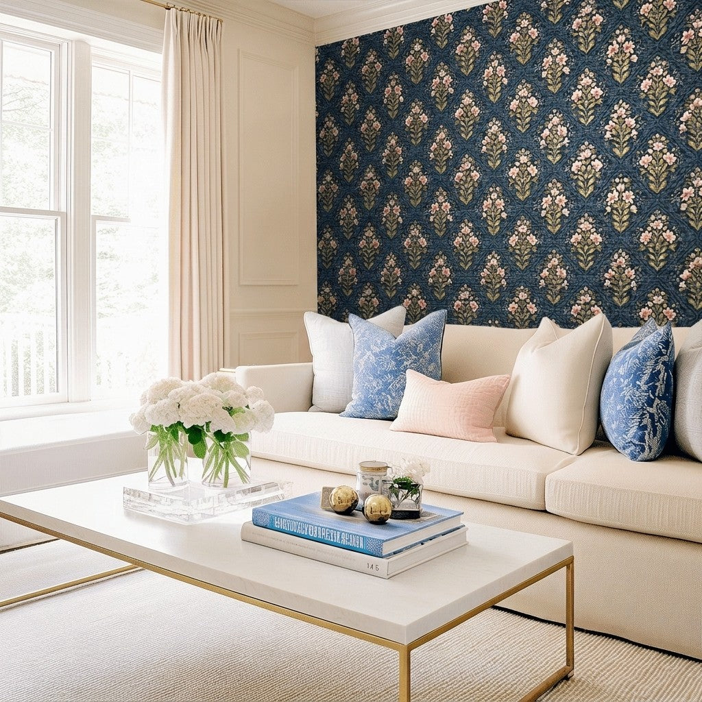 Dahlia Court Faux Grasscloth Wallpaper