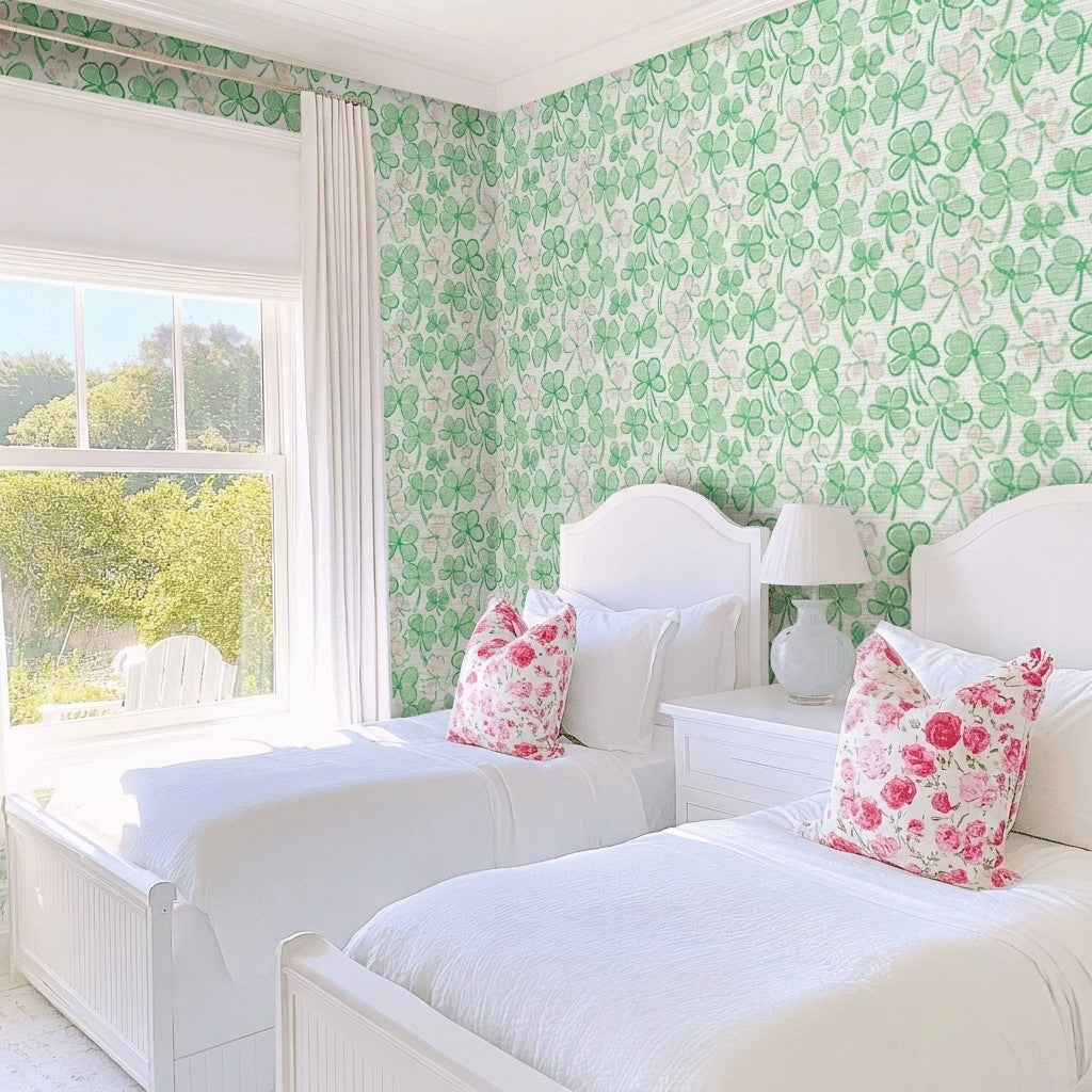 Clover's Bliss Faux Grasscloth Wallpaper