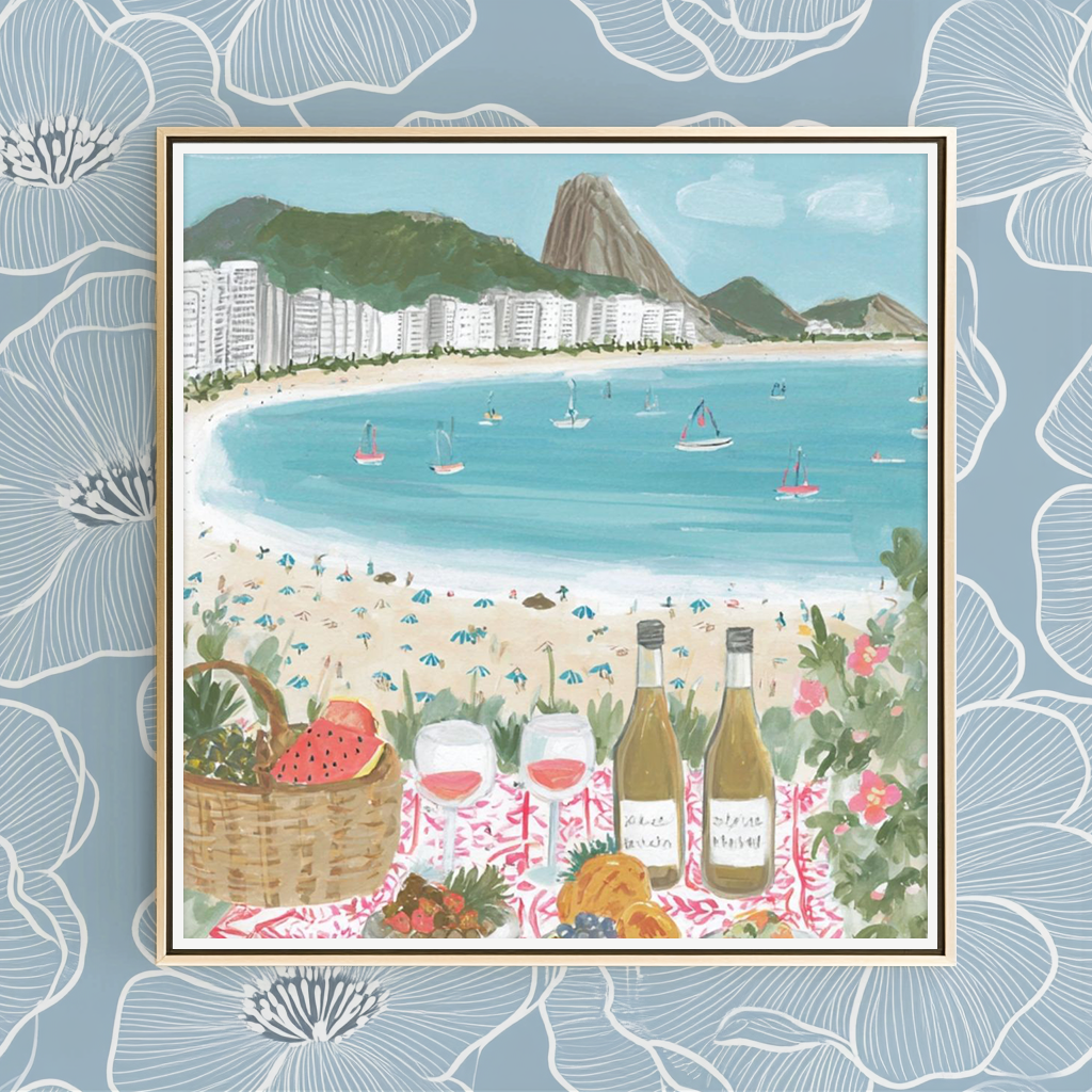 Wine & Beach -  Art Print