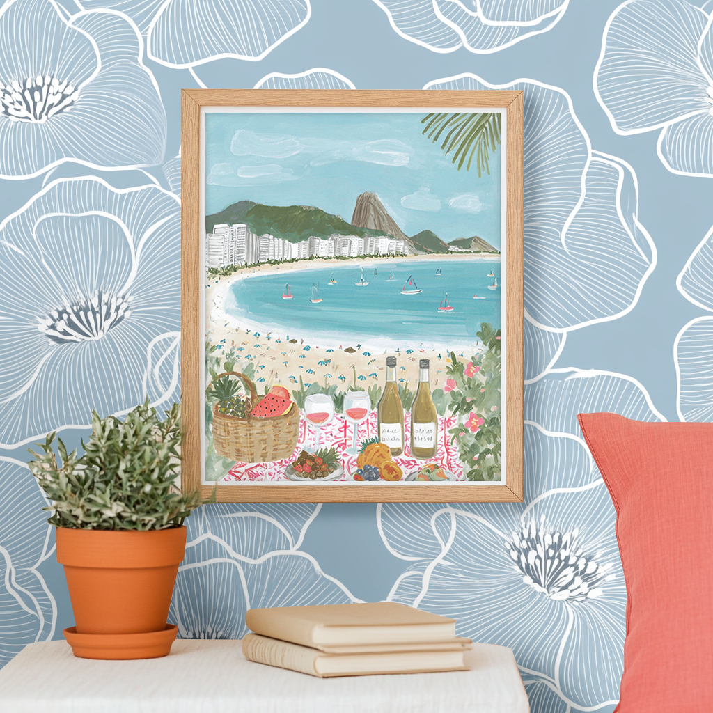 Wine & Beach -  Art Print