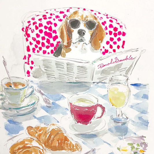 Breakfast Beagle -  Art Print