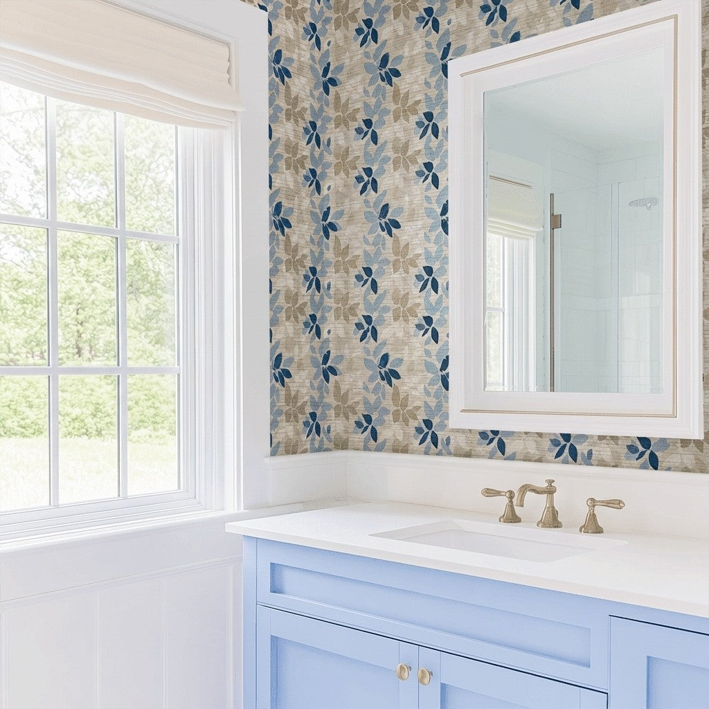 Harbor Petal Faux Grasscloth Wallpaper