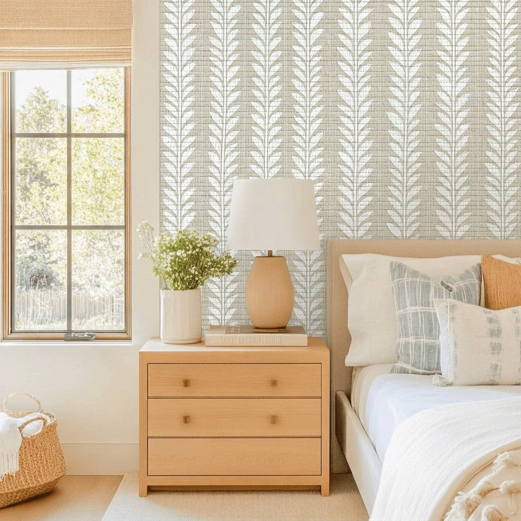 Skinny Sprig Faux Grasscloth Wallpaper