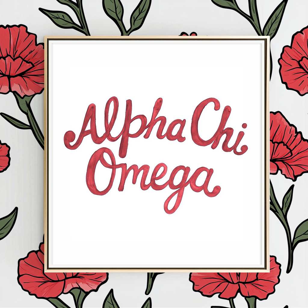 Alpha Chi Omega Script - Art Print