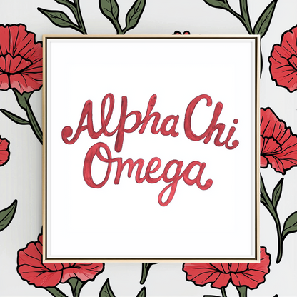 Alpha Chi Omega Script - Art Print