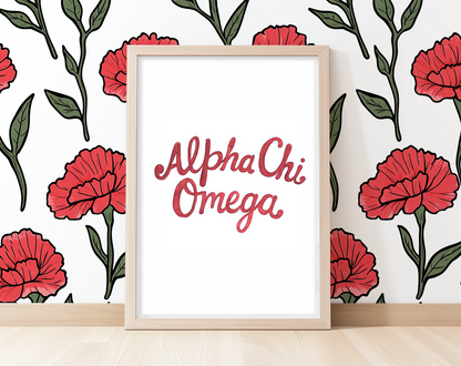 Alpha Chi Omega Script - Art Print