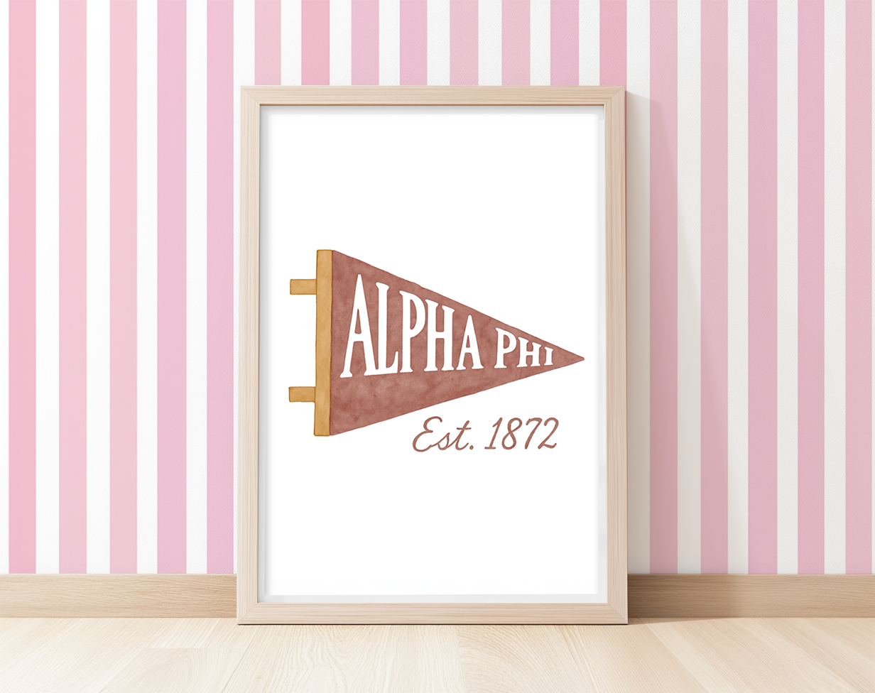 Alpha Phi Flag - Art Print