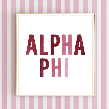 Alpha Phi Monochromatic - Art Print