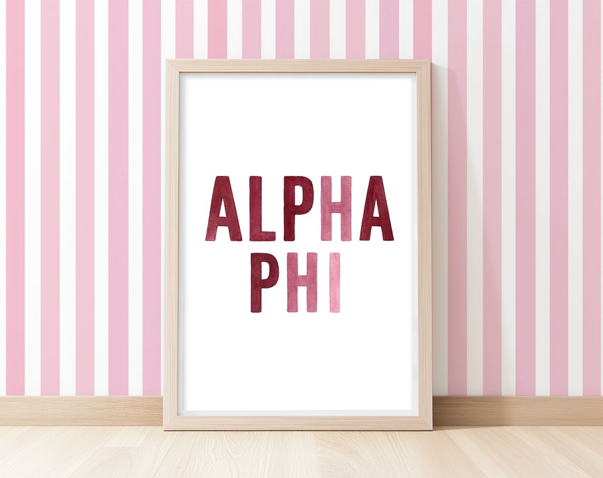 Alpha Phi Monochromatic - Art Print