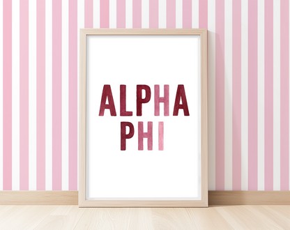 Alpha Phi Monochromatic - Art Print