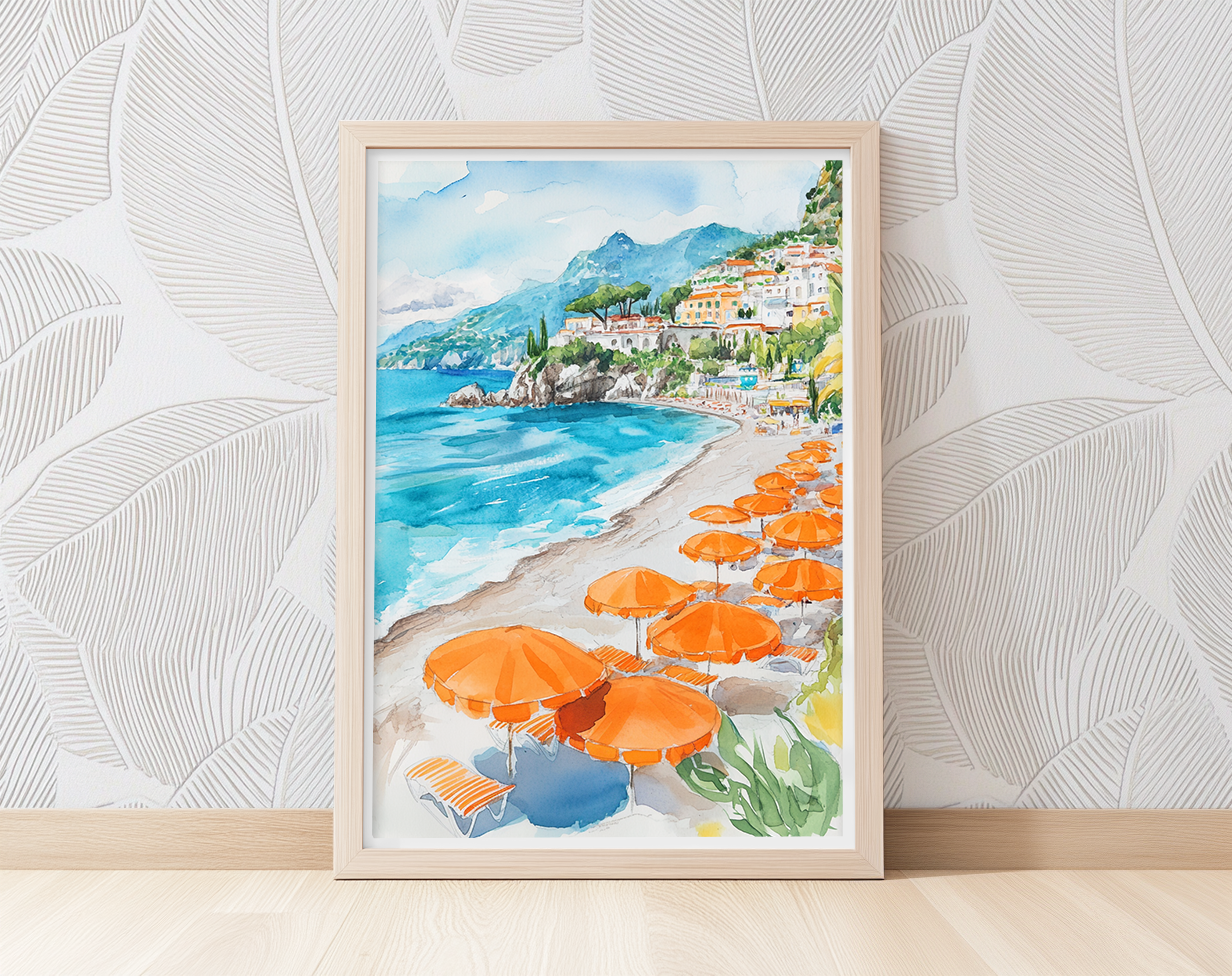Amalfi Watercolor - Art Print