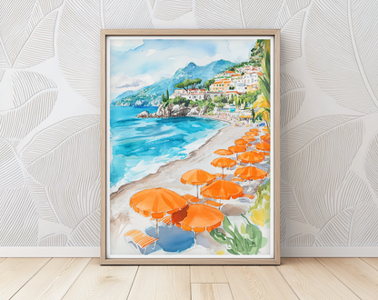 Amalfi Watercolor - Art Print