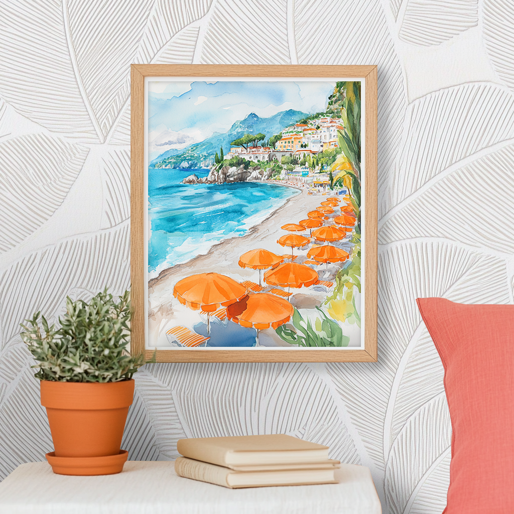Amalfi Watercolor - Art Print