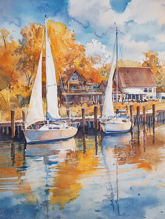 Autumn Lake Day - Art Print