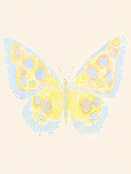Beige Summer Butterfly - Art Print