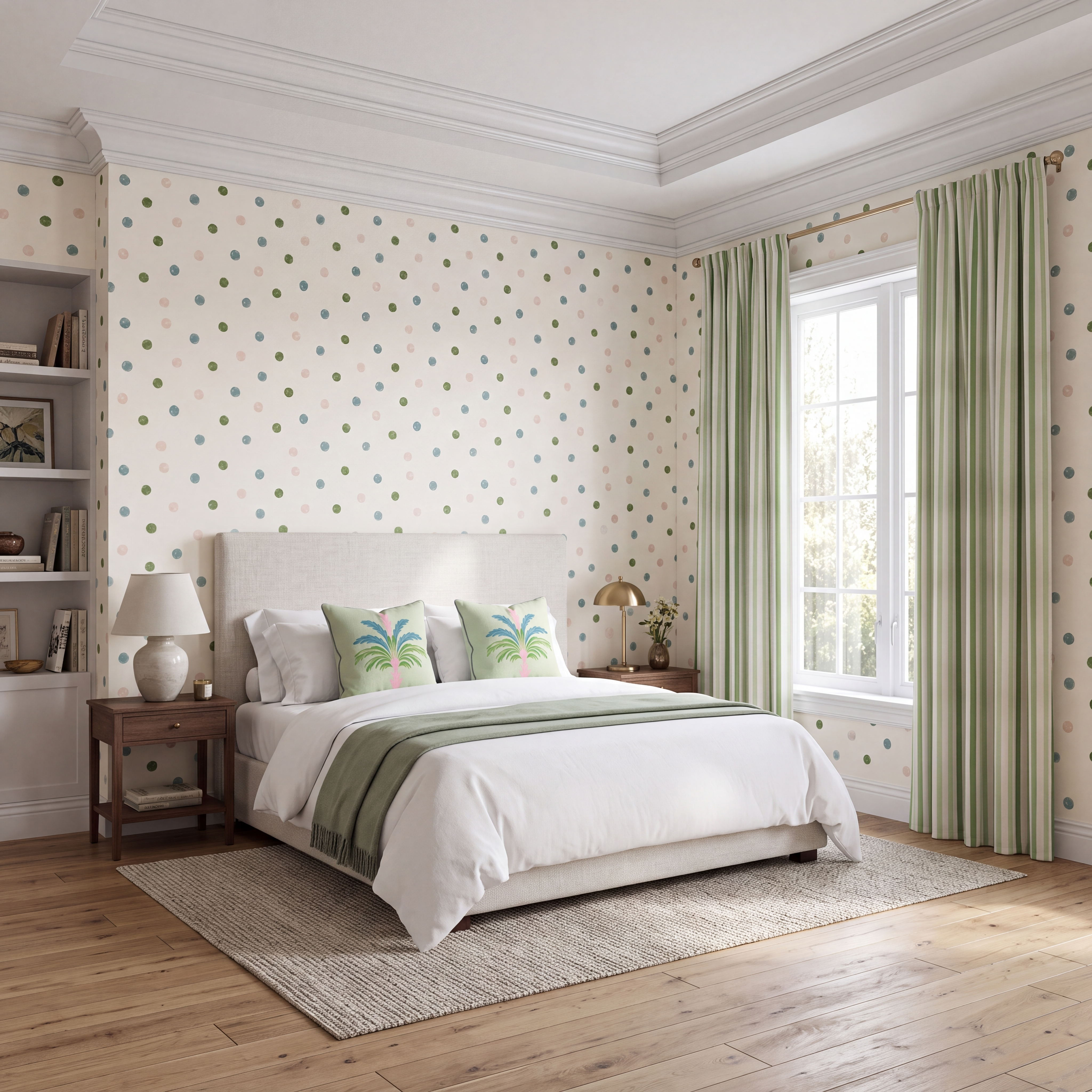 Bellagio Blush Linen Dots Wallpaper