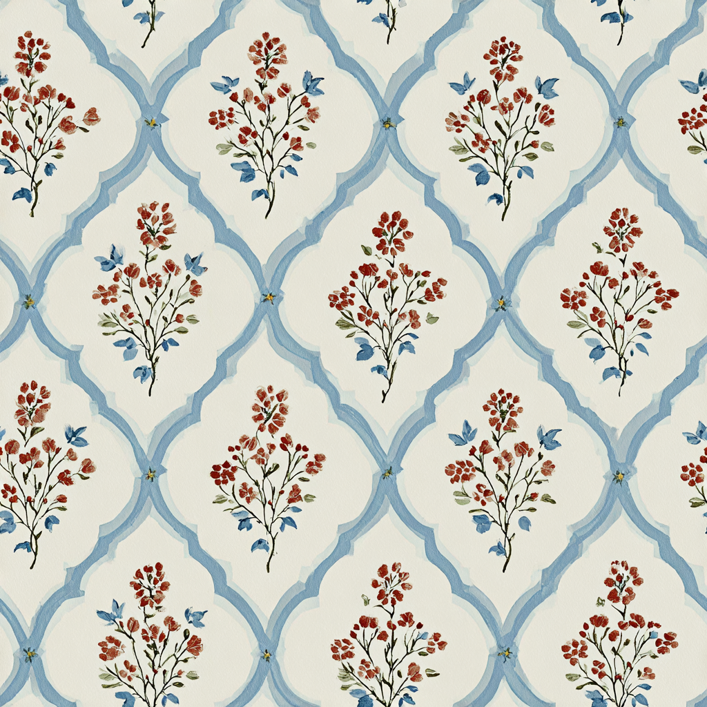 Chambray Tiles Wallpaper