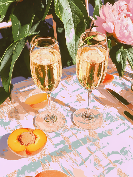 Champagne & Peaches - Art Print