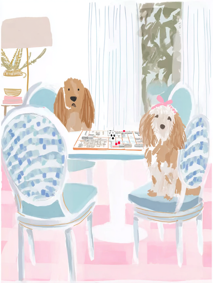 Dog Mahjong - Art Print