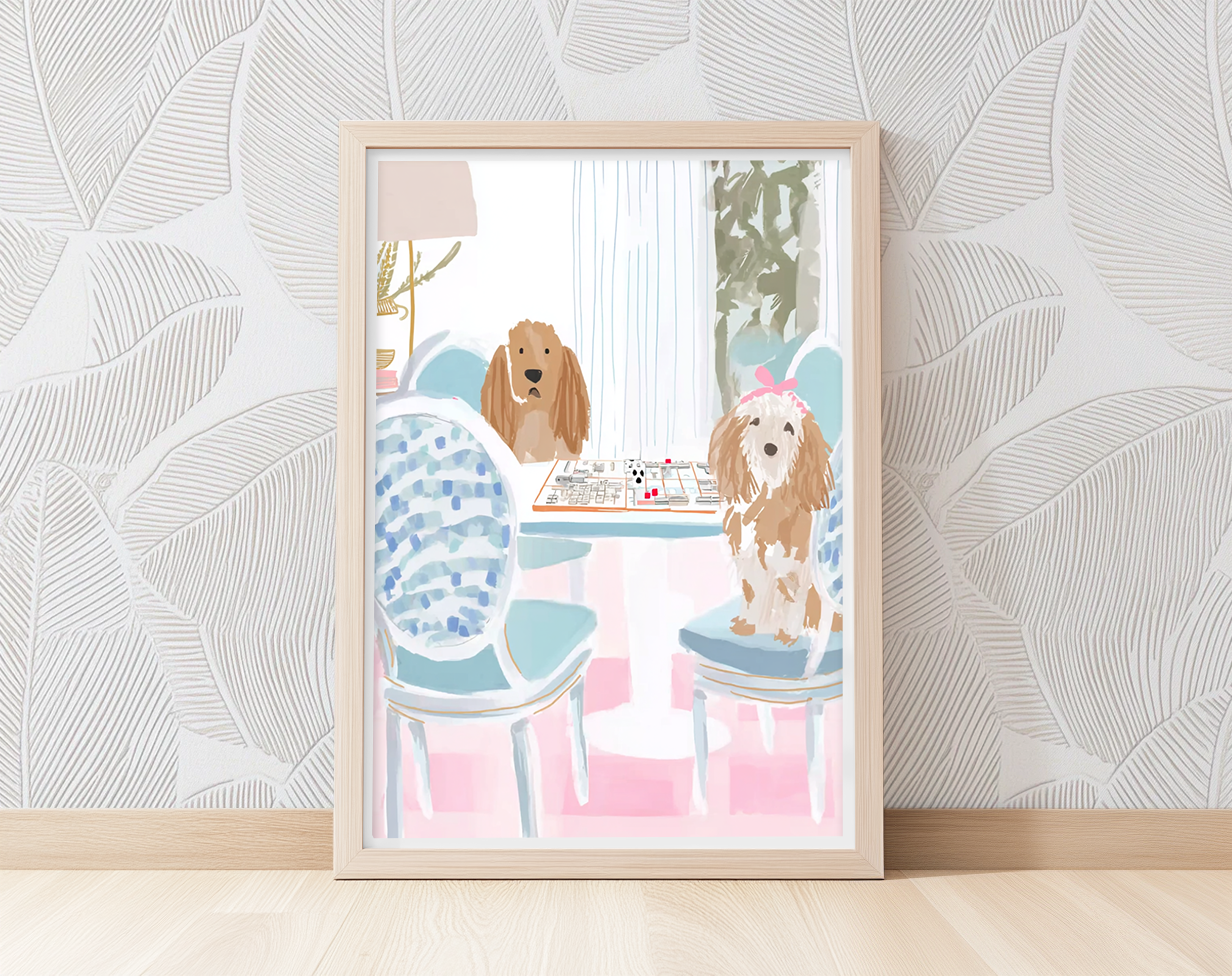 Dog Mahjong - Art Print