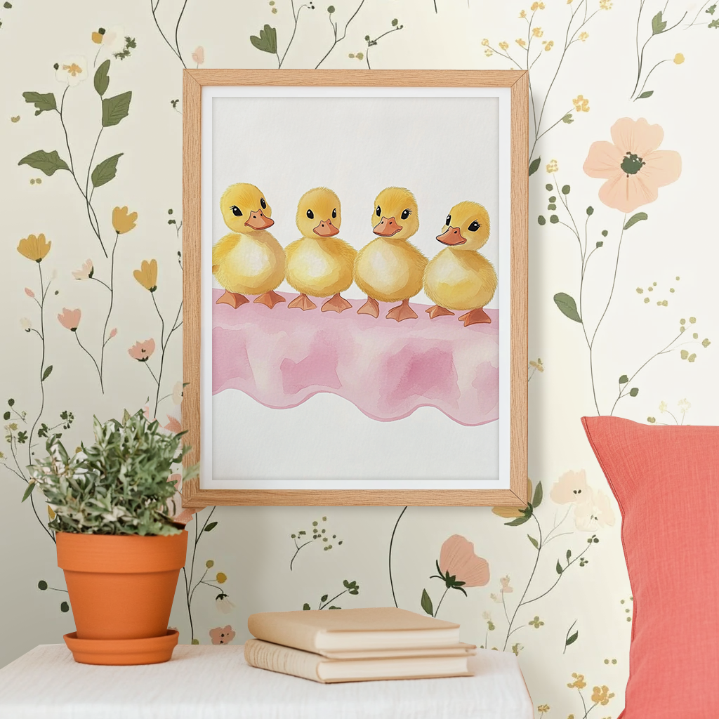 Four Little Ducklings - Art Print