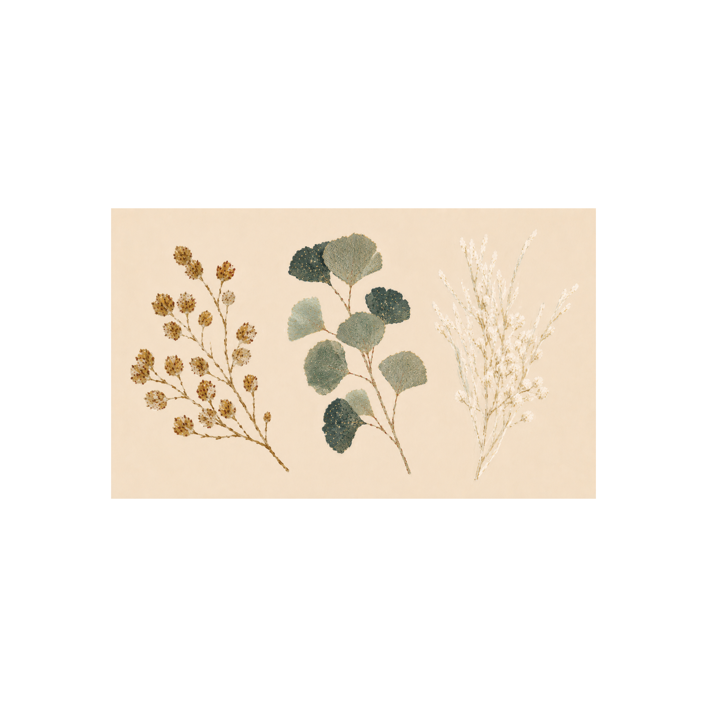 Hedgerow Bone Botanical Study - Tapestry