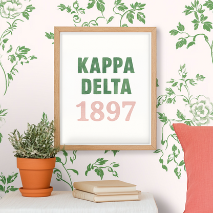 Kappa Delta Founding Year - Art Print
