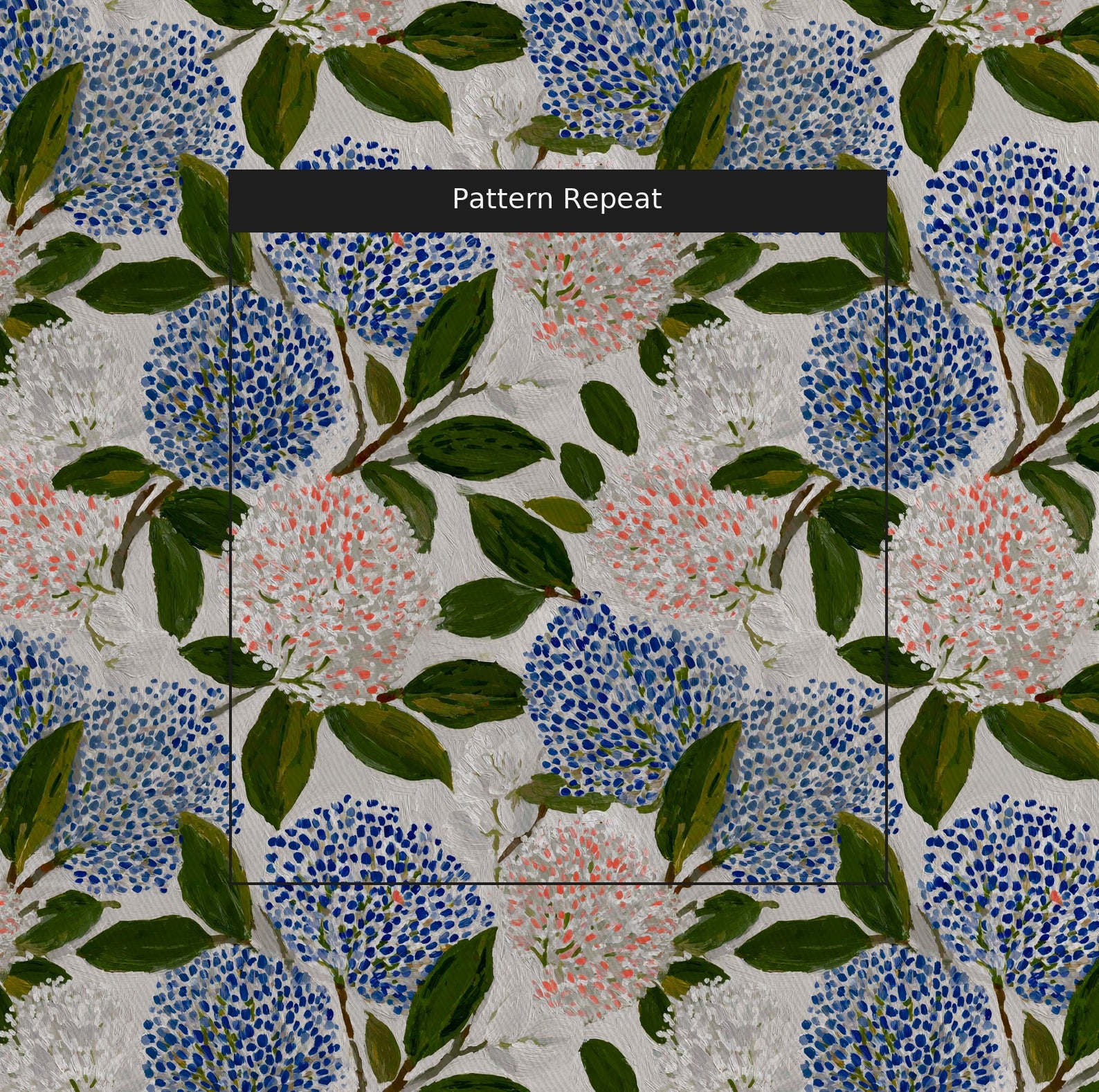 Hyacinth Hollow Fabric by the Yard — pattern repeat